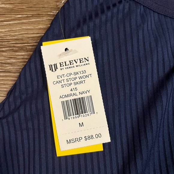 🆕 EleVen by Venus Williams | Can't Stop Won't Stop Tennis Skirt in Admiral Navy - Picture 6 of 8